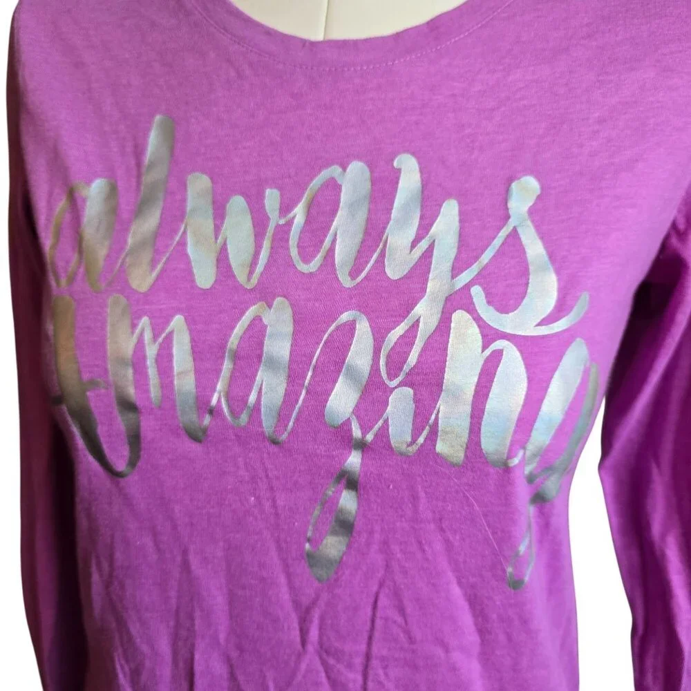 Old Navy Always Amazing Girls Long Sleeve T-Shirt XXL Purple Silver jj3753